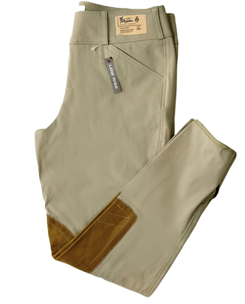Front Zip, Low Rise,  Boot Sock Breech - Tan