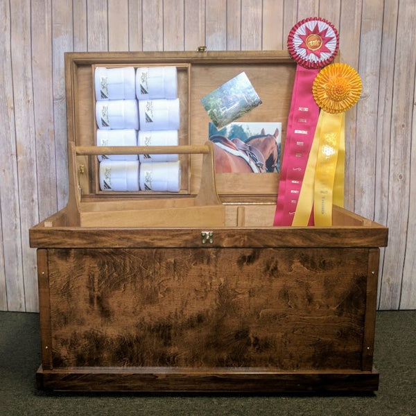 Horse Fare - Medium Deluxe Wood Tack Trunk - Quail Hollow Tack